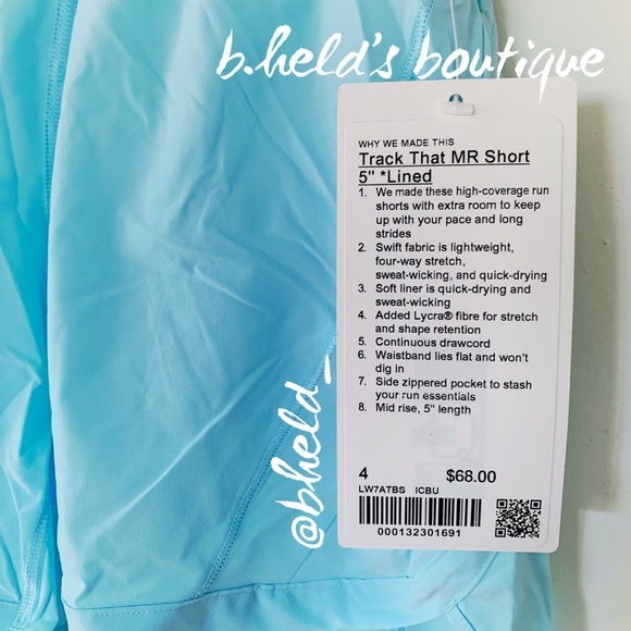 lululemon Track That Mid-Rise Lined Short 5" in Icing Blue Size 4 New NWT - Picture 3 of 12